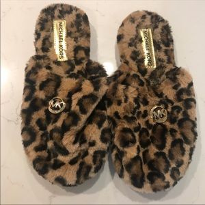NWT Never worn Michael Kors Leopard House Slippers